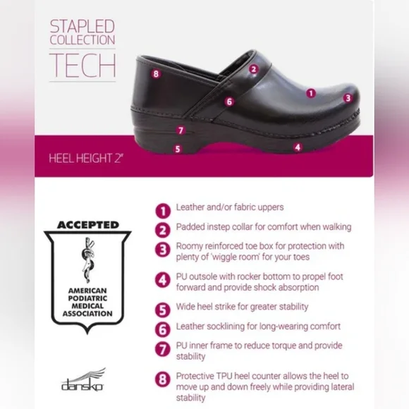 Dansko Black Professional Slip-On Clogs Size 40 Wide EU - Picture 3 of 16